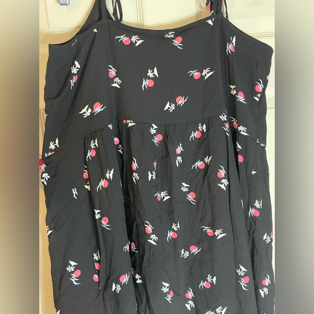 NWT: MINI Black Lined Dress with Pink Accent Tropical Pattern Size Large - Picture 8 of 9